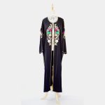 Caftan marocain 2 pièces noir brodé zkali