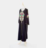 Caftan marocain 2 pièces noir brodé zkali – Image 3