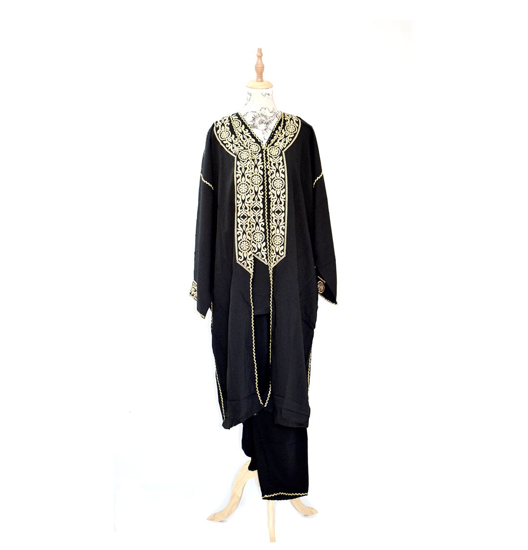 4 Caftan marocain noir 2 pièces – Chic intemporel – Image 1
