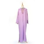Jellaba marocaine élégante 2 pièces lilas