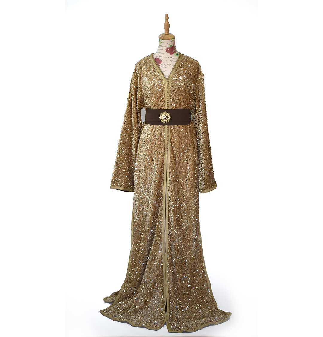 71 Takchita Dorée Scintillante avec Ceinture – Image 1