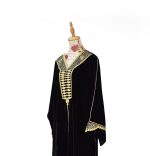 Gandoura noir en velours avec broderies dorées – Image 3