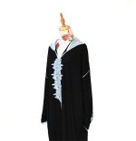 Jellaba Noire Élégante avec Broderie Blanche – Image 3